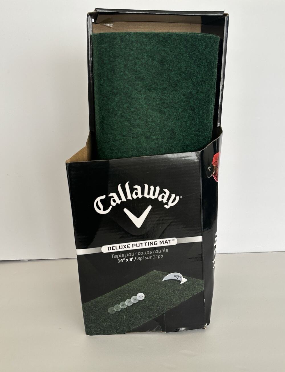 Callaway Deluxe Putting Mat 14inX8ft Green Golf Practice Mat Indoor Home Office